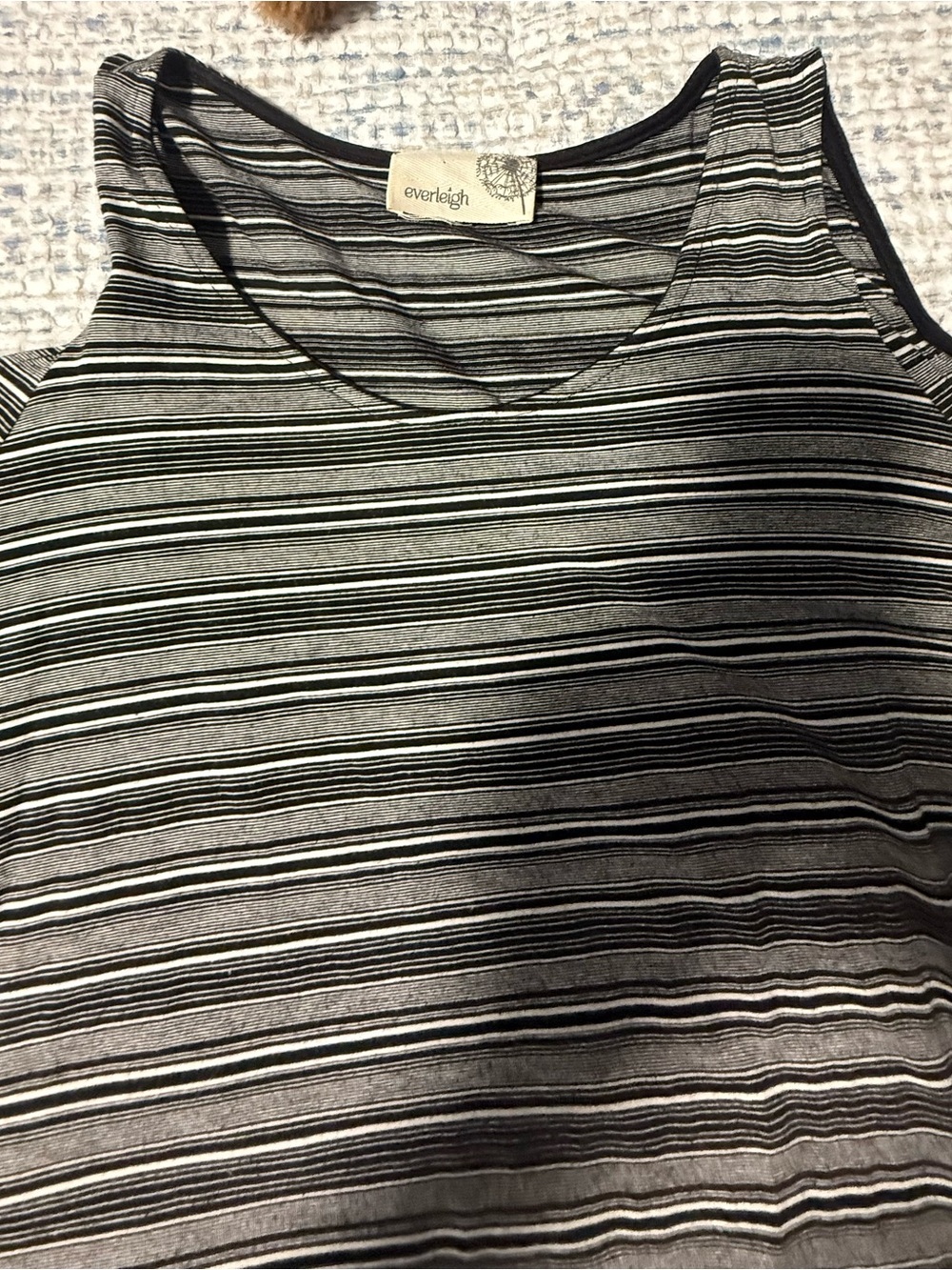 everleigh Black and Gray Striped Scoop Neck Tank